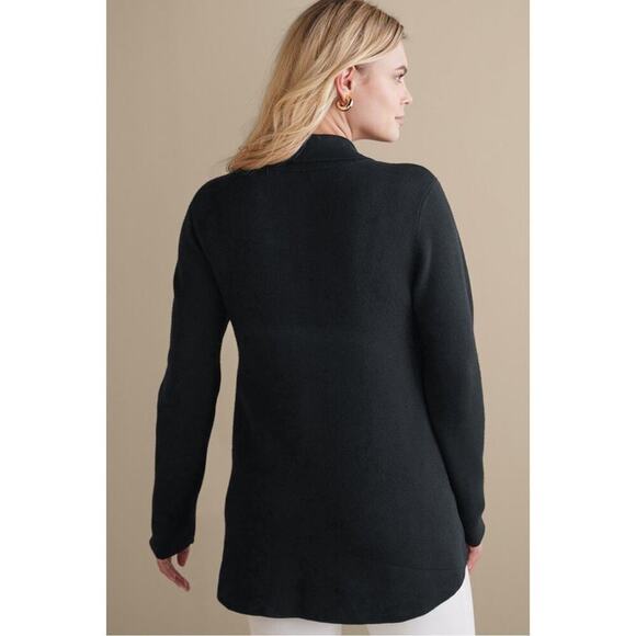 Soft Surroundings Meria Zip Cardigan Black Cozzy Extra Soft 1X - Picture 4 of 11